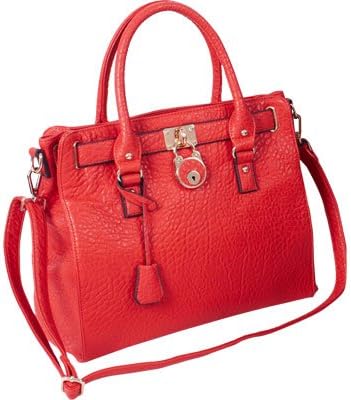 DimeCity Women's 'Moderna' Satchel Handbag (Tomato Red)