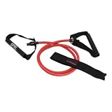 SPRI ES501R Xertube Resistance Band with Door Attachment and Exercise Charts (Red, Medium)