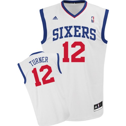 Adidas Philadelphia 76Ers Evan Turner Revolution 30 Replica Home Jersey Medium