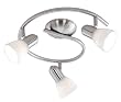 Eglo 88475A Dakar-1, Nickel/Alabaster, 3-Light Track Light Fixture