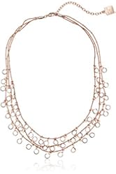 Anne Klein Classic Rose Three-Row Shaky Beaded Necklace