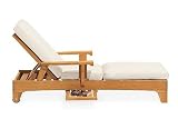 New Steamer Teak Multi Position Sun Chaise Lounger with Tray
