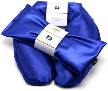 Neck Wrap &amp; Lavender Eye Pillow - Migraine, Stress &amp; Anxiety Relief - #1 Stress Relief Gifts - Made In The USA, Lifetime Warranty, Organic Flax Seed Filled! ON SALE! (Sapphire)