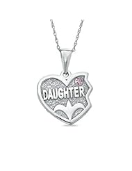 Part 1 of 3 - Left Side Daughter in June Alexandrite - Daughters and Mom Three Hearts Pendants in Sterling Silver