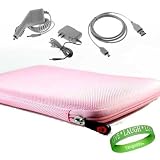 Amazon Kindle 2 Baby Pink Snug Fit Hardshell Carrying Case + White Rapid Kindle 2 Car Charger + White Kindle 2 Wall Charger + White Kindle 2 Data Cable + Vangoddy TM, Live*Laugh*Love wrist band!!!