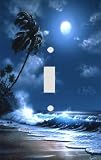 Moonlit Tropical Beach Decorative Switchplate Cover
