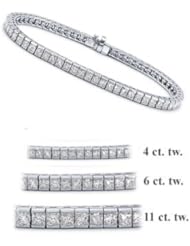 4 ct. tw. Princess Cut Diamond White Gold Tennis Bracelet