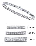 4 ct. tw. Princess Cut Diamond White Gold Tennis Bracelet thumbnail