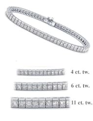 6 ct. tw. White Gold Princess Cut Diamond Tennis Bracelet