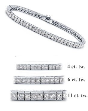 4 ct. tw. Princess Cut Diamond White Gold Tennis Bracelet