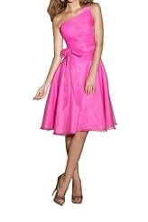 Organza One Shoulder Short  Bridesmaid Dress  With a Bow(s)