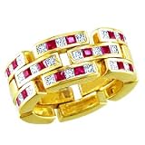 18ct Solid Yellow Gold 0.80ct F-VS1 Princess Diamond Flexible Wedding Band Size R 1/2
