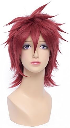 Playcosland Beautiful Yoh Tomoe Party and Anime Cosplay Costume Short Wig Dark Red
