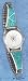 Watches P-10079 : Sterling Silver Turquoise Inlay Watch With White Face And Stretch Band