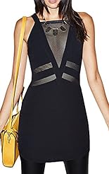 Short Mesh Stretchy Sheer Empire   Waistline Polyester Sheath Sleeveless Club Dress/Romper 