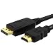 High Quality Black DisplayPort Male to HDMI Cable Male - 6 Feet / 2M
