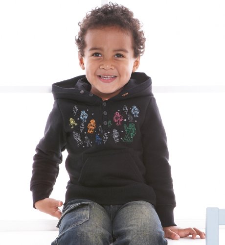 Mini Boys Pure Cotton Robot Hooded Top