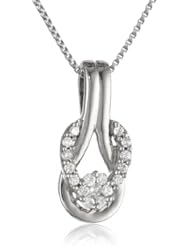 Diamond Love Knot Pendant Necklace (1/6 cttw, H-I color, I1-I2 Clarity), 18"