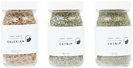 ORGANIC CATNIP • Grown in the USA • Tabby James Premium Organic Catnip &amp; Valerian Root Gift Set