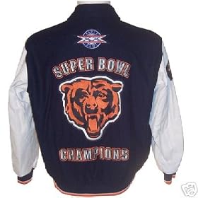 Chicago Bears Leather and Wool Super Bowl Championship Jacket