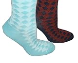 Lot of 3 Pairs Womens Diamond Pattern Crew Fashion Socks
