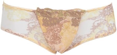 YZY Women's Breathable Comfort Mid Rise Embroidery Underwear Brief Bikini panty Apricot L