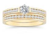 1/2 Carat Diamond Wedding Ring Set, 14K Yellow Gold