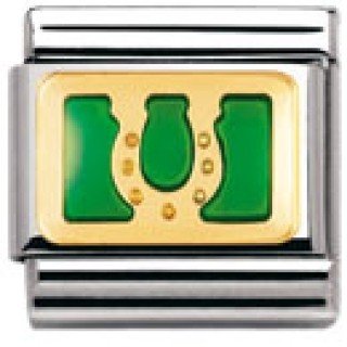 Nomination Composable Classic GOOD LUCK Edelstahl, Email und 18K-Gold (Hufeisen DANISCH GR Preisvergleich