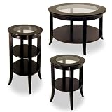 Contemporary Espresso Finish Round Coffee Table