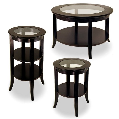 Contemporary Espresso Finish Round Coffee Table