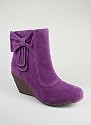 Side Bow Velvet Wedge