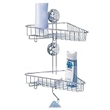 Corner Rack 2 Shelves Tatkraft Swiss Line chrome plated steel 2 suction cups