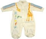 Baby Boy Sleepsuit, Giraffe Velour Material Suit (Blue) (3-6 months) (As Shown)