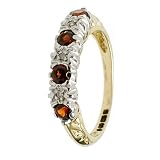 Image of 9ct Gold Ladies 203202/000/305 Diamond & Garnet Stone Set 1/2 Eternity Ring