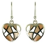 Silver Ladies Fancy Pink Mother Of Pearl Drop Earrings