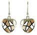 Silver Ladies Fancy Pink Mother Of Pearl Drop Earrings