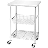 Seville Classics Stainless Steel Professional Kitchen Cart Cutting Table