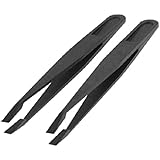 Uxcell a11120600ux0205 Anti-Static Flat Tip Tweezers Electronic Repair Tool (2 Piece)