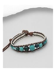 Cotton Semi GemStone Beads Bracelet In White Base
