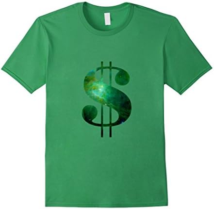 Men's Space Dollar Sign T-Shirt $ Medium Grass