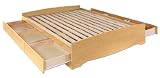 Queen Platform Storage Bed with 6 drawers (Maple) (18.75'H x 63'W x 81.75'D)