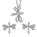 Tressa Sterling Silver Cubic Zirconia Dragonfly Earring and Necklace Set