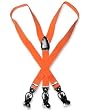 Men's ORANGE SUSPENDERS Y Shape Back Elastic Button & Clip Convertible