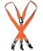 Men's ORANGE SUSPENDERS Y Shape Back Elastic Button & Clip Convertible