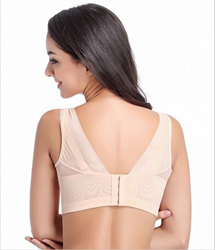 Bamgool Women's Plunge Push up 3/4 Cup Wireless Bra Lace Embroidered Brassiere