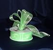 Sheer Organza Ribbon Mono Edge - 5/8" - 25 Yards (75 FT) - Lime Green