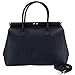 H & S HS 1205 AZ Minerva Made in Italy Leather Navy Structured Top Handle Bag