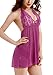 Adorneve Deep V-neck Halter Transparent Lace Sexy Lingerie Underwear Sleepwear