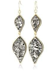 Marcia Moran "Illume" 18k Gold-Plated Titanium Double Organic Leaf Earrings