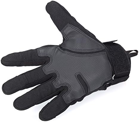 SiFree Adjustable Men's Full Finger Military Tactical Gloves (L, Black)